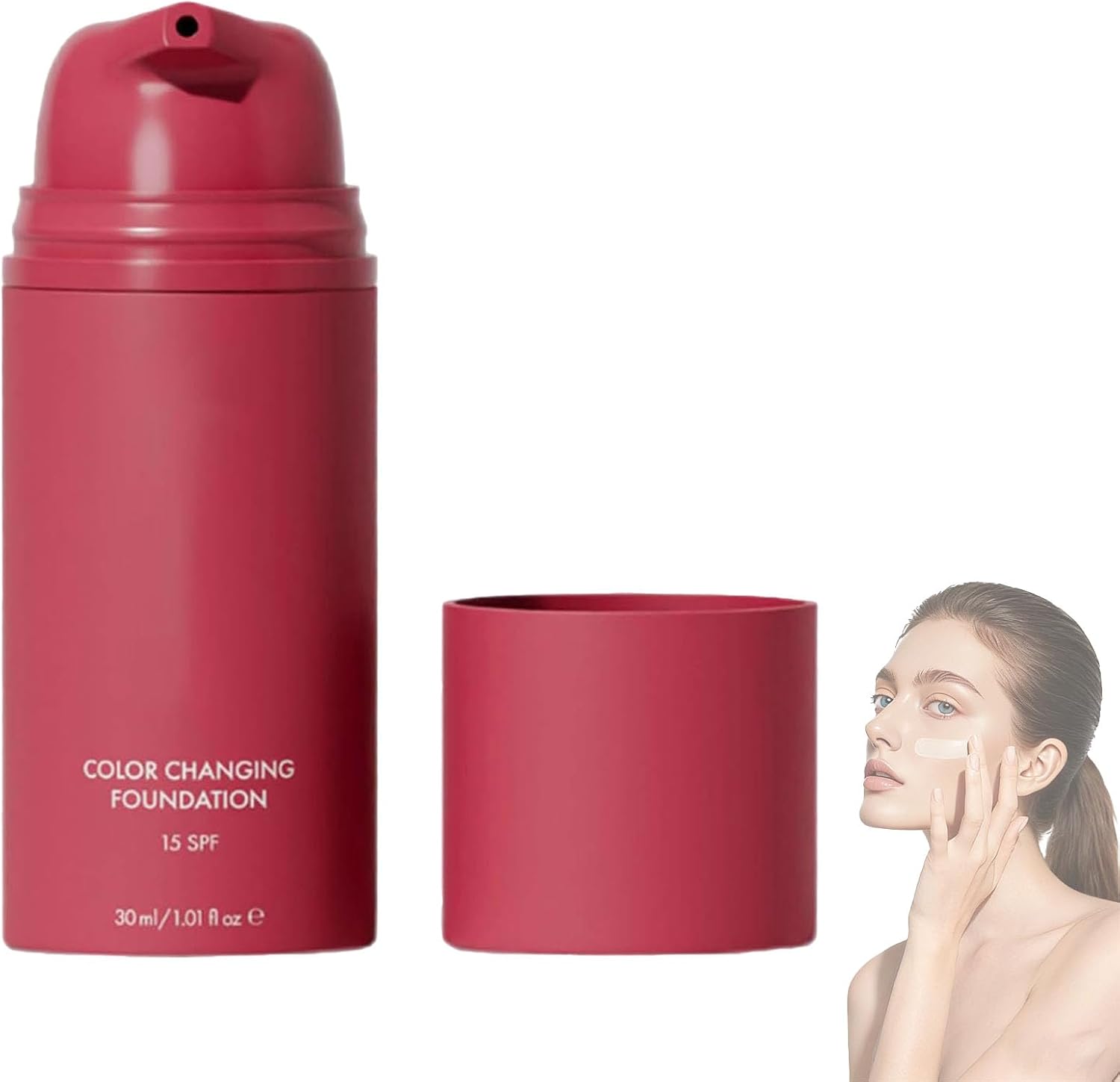 Korean style Color Changing Foundation, Full Coverage Long-Lasting Flawless Makeup for All Skin Types (1PCS)