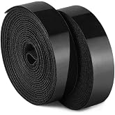 GOHOOK 1 Inch Sticky Back Hook and Loop Tape - 5 Yards, Black Heavy Duty Self Adhesive Strips Fastener