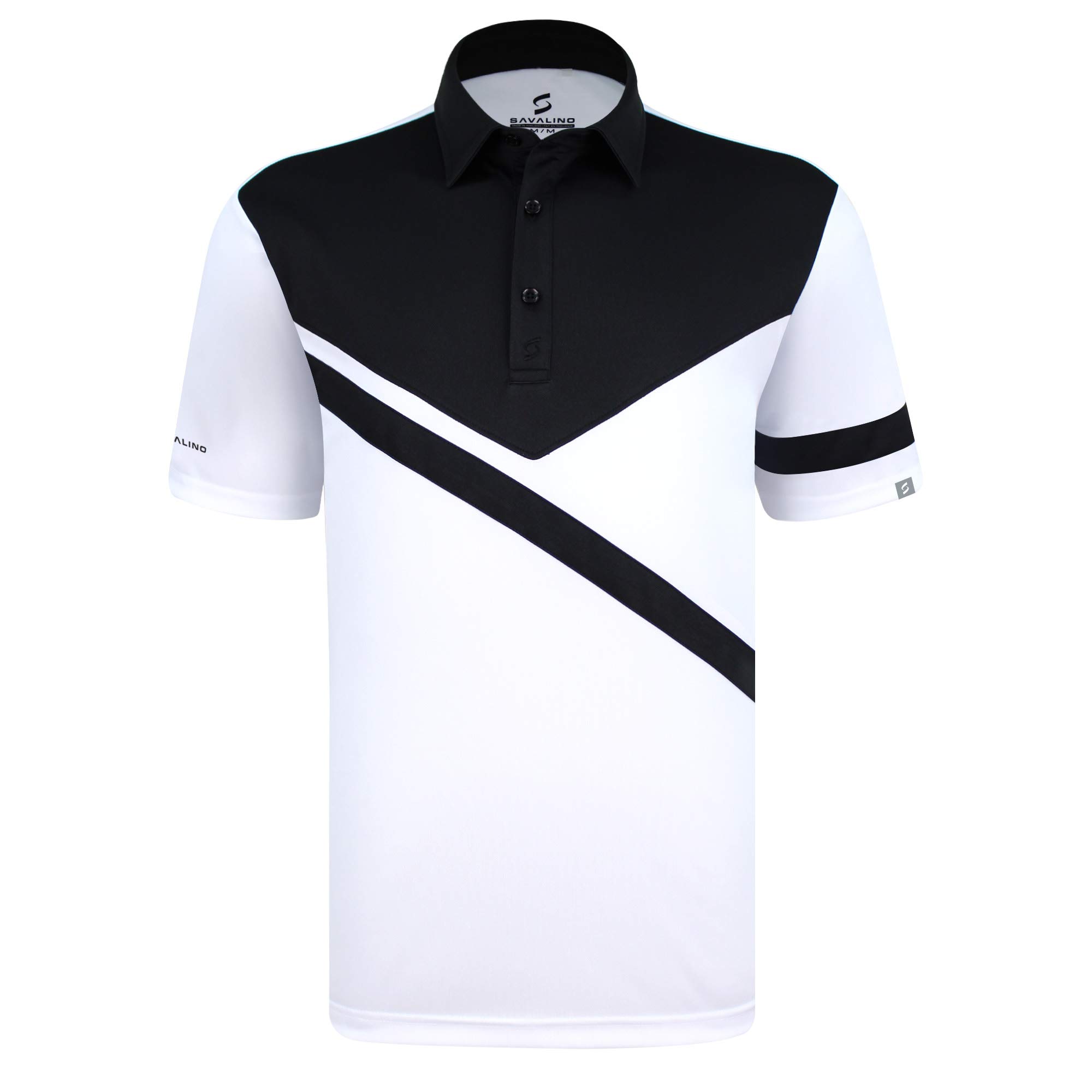 SAVALINO Men's Bowling Polo Shirts Material Wicks Sweat & Dries Fast, Size S-5XL