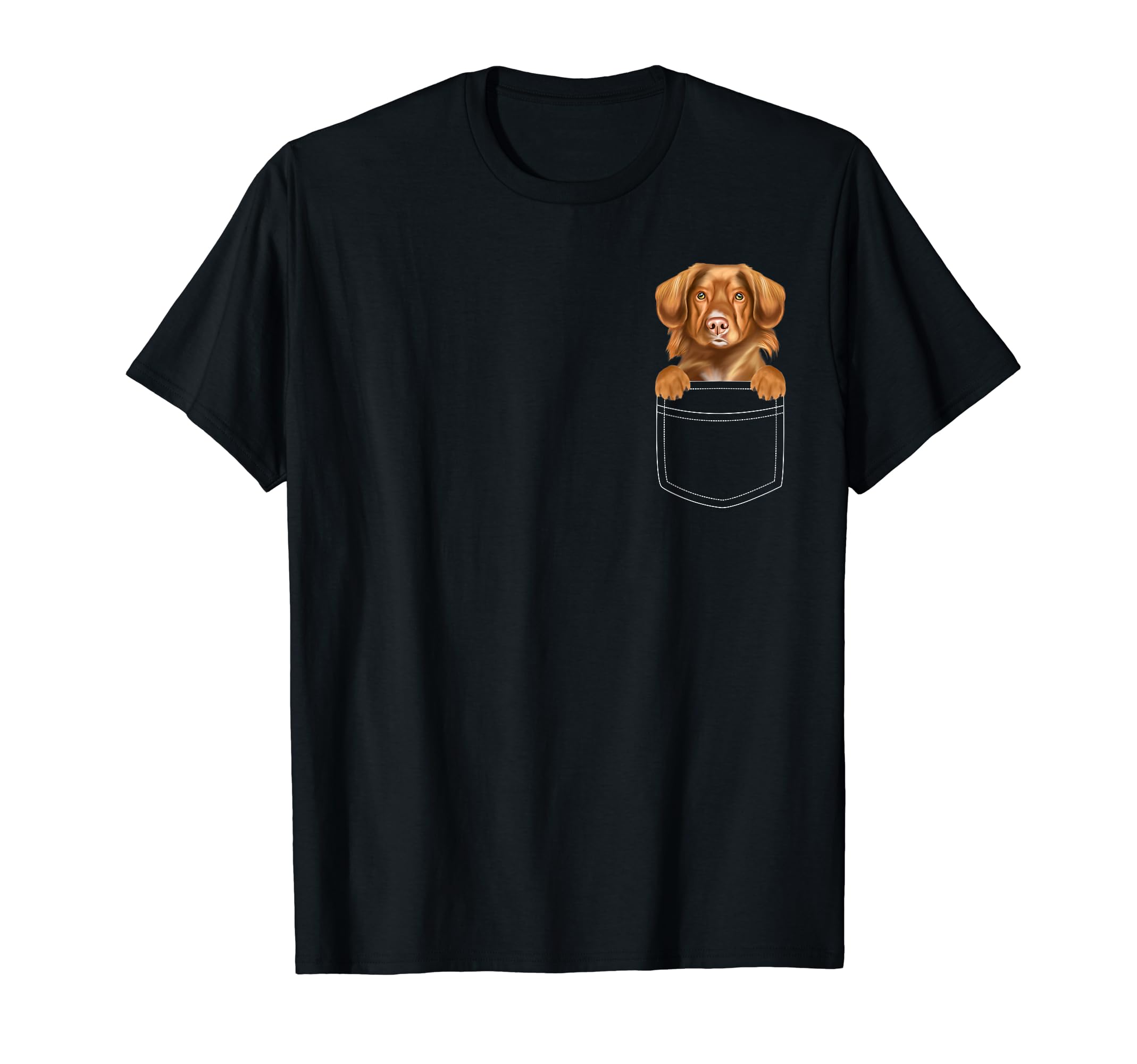 Duck Tolling Retrievers Dog In Pocket Funny Dog Lover T-Shirt