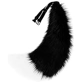 Adolala Faux Fur Wolf Fox Tail with Adjustable Elastic Belt Halloween Cosplay Costume Accessory
