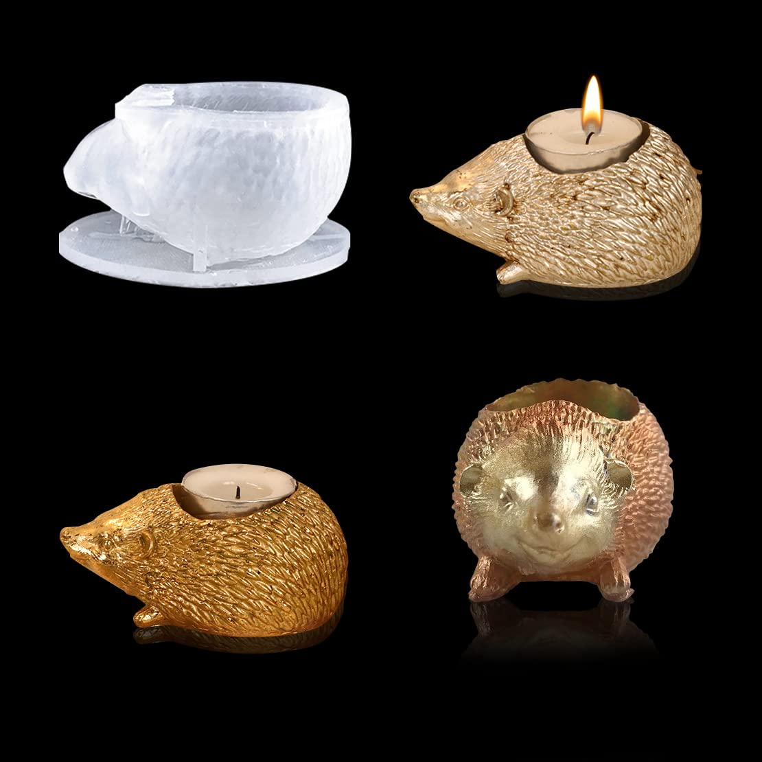 Voyyphixa Hedgehog Silicone Resin Moulds, Storage Jars Silicone Moulds for Resin Animal Resin Casting Epoxy Mould for Candle Holer, Pot, Jewelry Container Box, Home Decoration (Hedgehog Mould)
