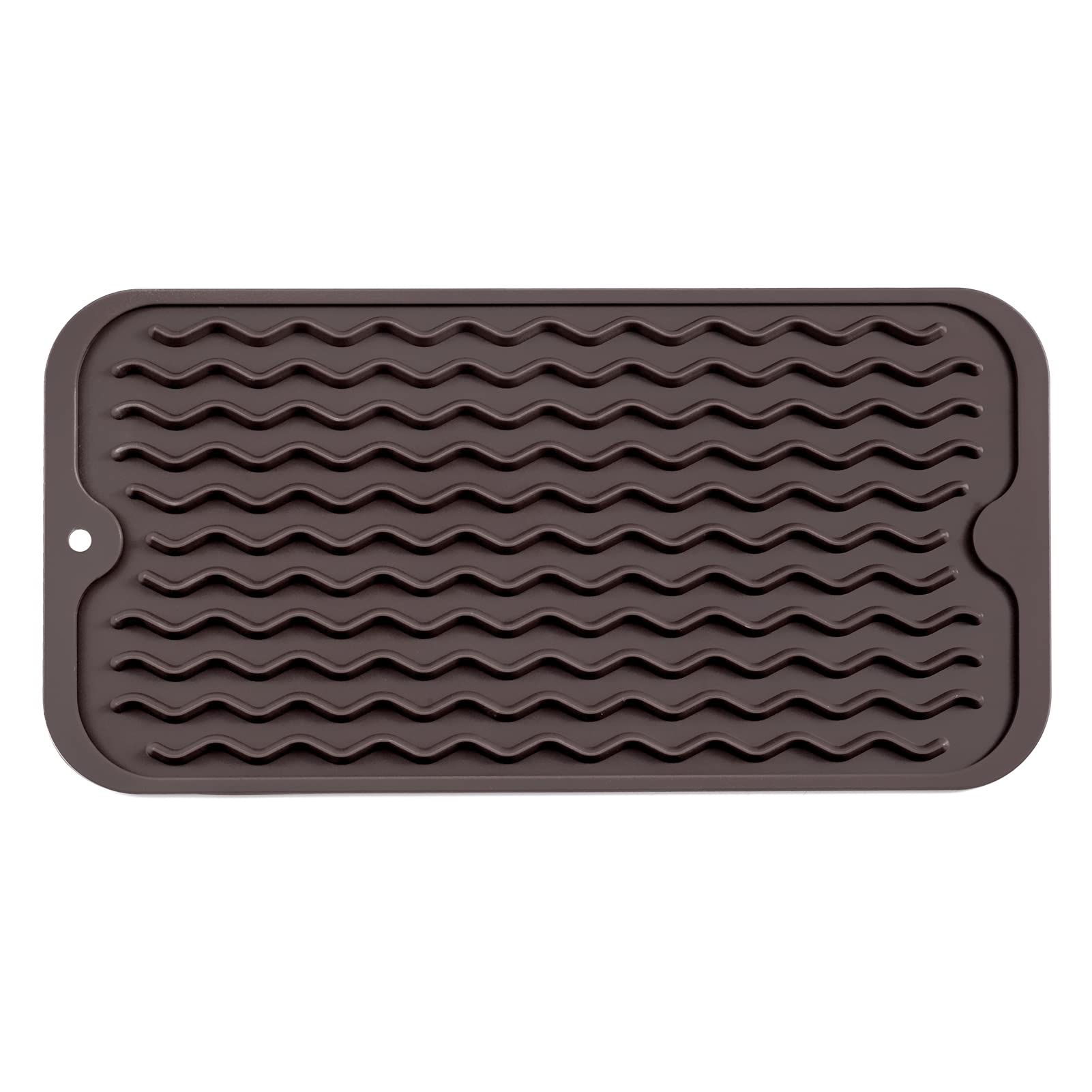 Photo 1 of MicoYang Silicone Dish Drying Mat for Multiple Usage,Easy clean,Eco-friendly,Heat-resistant Silicone Mat for Kitchen Counter or Sink,Refrigerator or Drawer Liner Coffee S 12 inches x 6 inches