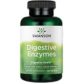 Swanson Digestive Enzymes for Carbs, Proteins and Fats, 180 Tablets | Aids Digestion of Carbohydrates, Proteins and Fats, Supports Healthy Digestion and Maximizes Nutrient Absorption
