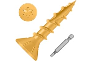 MewuDecor #8 x 3/4" Wood Screws, Outdoor Deck Screws with Star Drive, Tan Coated Screws for Outdoor Use, Coarse Threads, Self-Tapping, T-25 Drive Bit Included, 200 PCS