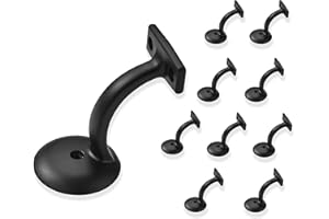 ZAUYX 10 Pack 3 Inch Matte Black Handrail Stair Brackets Stair Heavy Duty Stair Brackets Support Handrail Brackets for Stairways