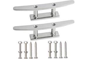 VEITHI Boat Cleat Flat Top, 316 Stainless Steel Boat Dock Cleats,Rope Cleat,Dock Cleats with Screws for Marine or Nautical Decor and Dock Cleat Decorative(5 Sizes,2Pack,4Pack)
