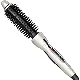 MIRACOMB Hair Curler Straightening Brush Ceramic Tourmaline Cool Touch PRO Multi Styler with 5 Heat Adjustments 1 Inch Barrel Auto Shut Off, Pearl White (Package May Vary)