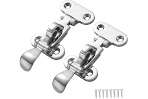 DIALESHU Boat Anti-Rattle Latches Marine 316 Stainless Steel, Lockable Hold Down Clamp Latch, Marine Hatch Locker with Mounti