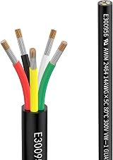 Matugajp 14 AWG 5 Core 10M 2mm2 Electrical Wire UL2464 DC 5V 12V 24V