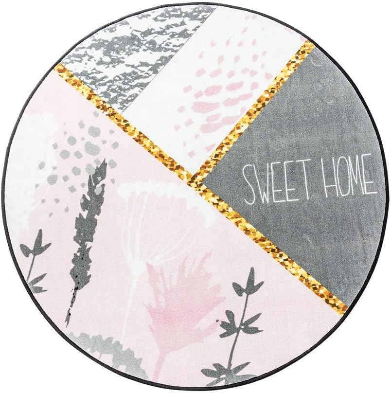 TJZY Living Room Door Mat Decoration,Pretty Carpet Sweet Princess Room Bedroom Carpet Hanging Basket Round Carpet Simple Cute Carpet Short Pile Tatami Non-Slip Durable Office/SWE