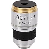 100X Microscope Lens,Microscope Objective, Brass Aluminum Alloy Material, Eliminate Unwanted Reflections