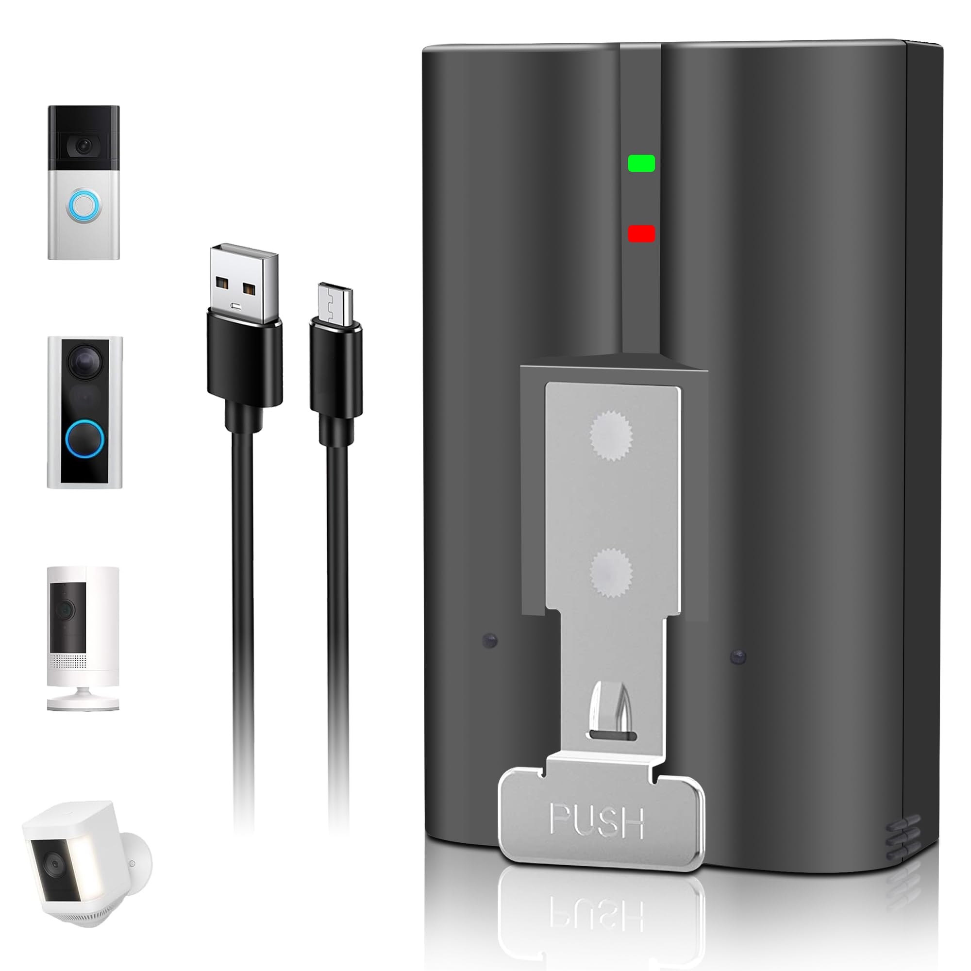 Photo 1 of 1Pack V4 Battery Replacement for Ring, Compatible with Ring-Doorbell-Camera 2/3/4/3plus, Stick Up Cam Battery (2nd and 3rd Gen), for Spotlight Cam and Peephole Cam battery 3.65V 6040mAh/22.046Wh