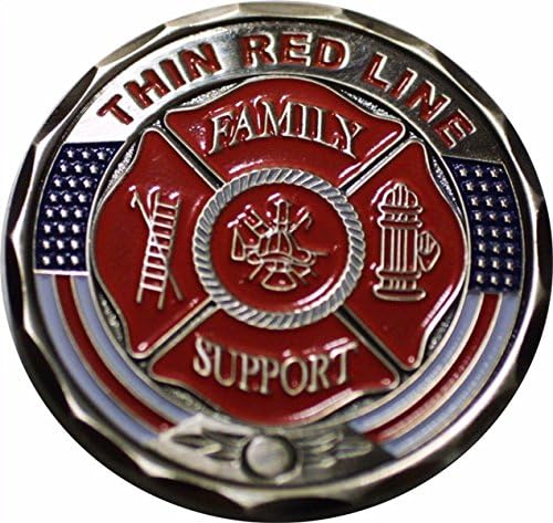 Thin Red Line Family Support Firefighter Prayer Challenge Coin-Each