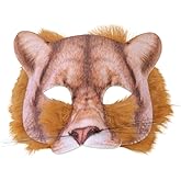Forum Novelties 78698 Unisex-Adults Half Mask-Lion, Light Brown, Standard, One Size, Multicolor