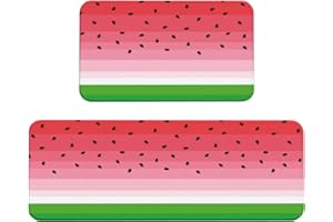 Pevtufa Watermelon Print Kitchen Mat for Floor,Farmhouse Kitchen Rugs Sets of 2,Non-Slip Kitchen Floor Mat for Sink,Laundry,O