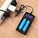 2-Bay Smart Li-ion Battery Charger, for 18650, 26650, 18500, 17335, 3.7V AA, AAA Rechargeable Lithium Batteries, Flashlight Torch headlamp Charger, USB Port Dual Channel with LCD
