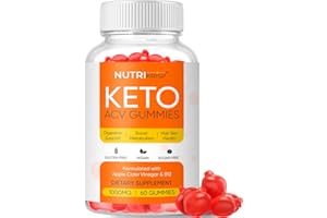 NutriKrisp Keto ACV Gummies - Sugar-Free Gluten-Free Apple Cider Vinegar Supplement for Men Women (1000MG)
