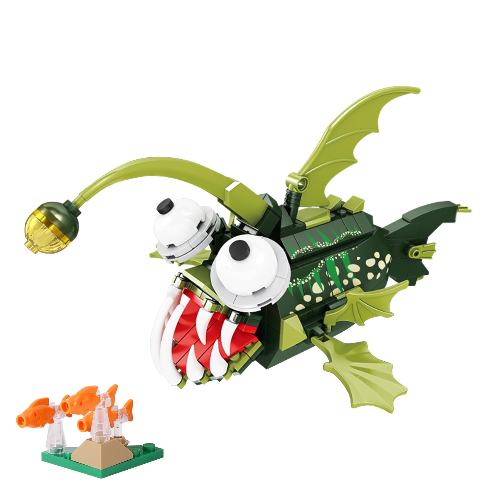 Oichy Sea Animal Building Toys Creative Anglerfish Bricks Unique Ocean Series Building Block Sets for Childs and Adults (227pcs)