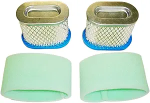 2 (Two) Lawnmower Air Filters w/ 2 (Two) Pre-Filters Replace Briggs & Stratton 692446 273356S