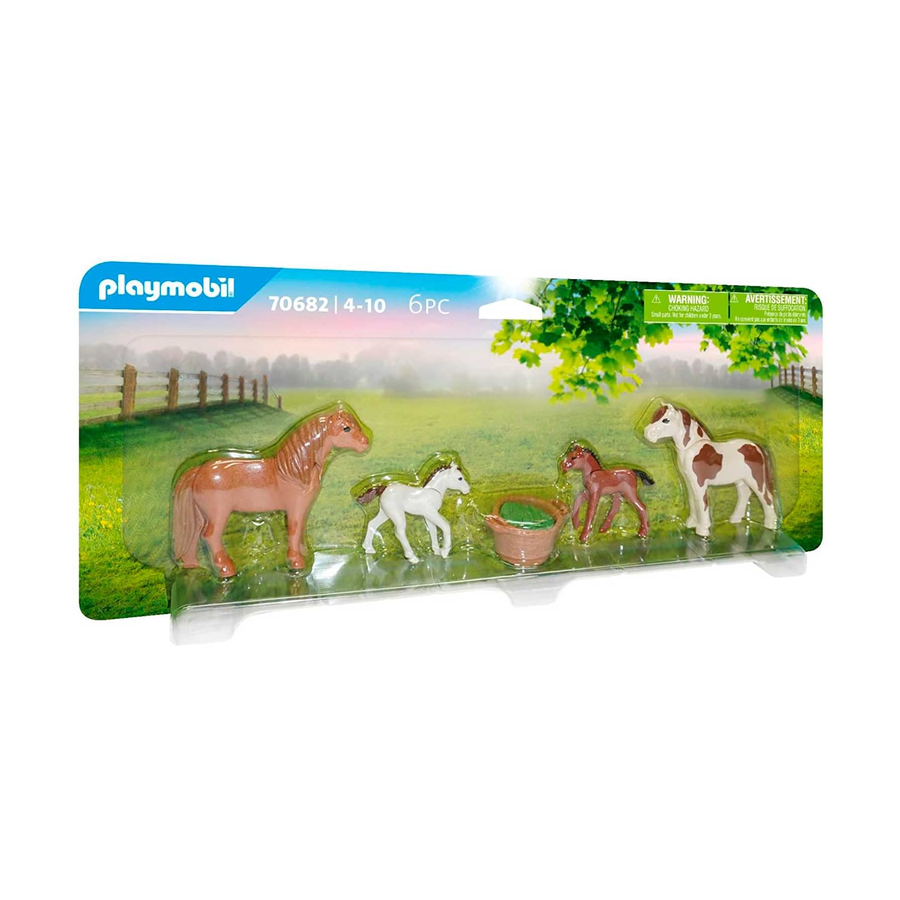 Playmobil 70682 2 Ponys With 2 Foals, Fun Imaginative Role-Play, PlaySets Suitable for Children Ages 4+