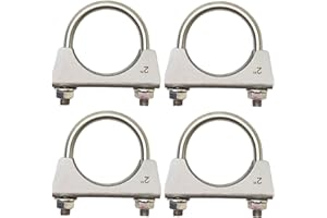 CAROTUPY U Bolts 2 Inch Wide Heavy Duty 304 Stainless Steel Exhaust U Clamp Muffler U-Bolt Clamps for 2" OD Exhaust Tail Pipe(4 Pack)