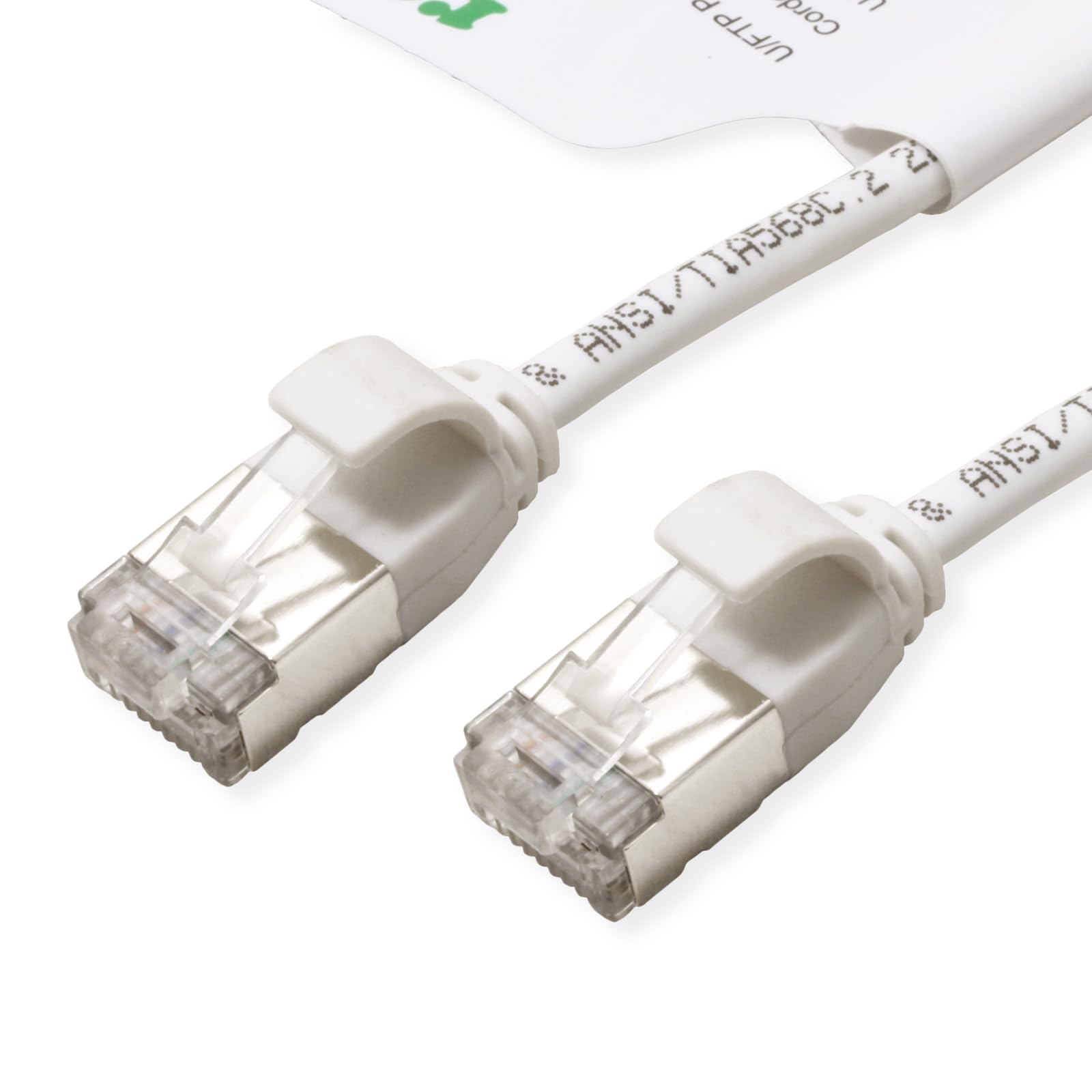 ROLINE GREEN U/FTP Patch Cable Cat.6A (Class EA), LSOH, Slim, White, 0.3 m — image 1