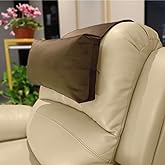 AmazeCov Velvet Recliner Head Pillow with Non-Slip Base - Adjustable Neck Support for Pain Relief in Home, Office and Travel (Brown)