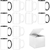 Sublimation Mugs 15 oz Set of 12 Bulk Coffee Mugs with Box Sublimation Blanks Tazas Para Sublimar Coffee Cups 6 White and 6 Black