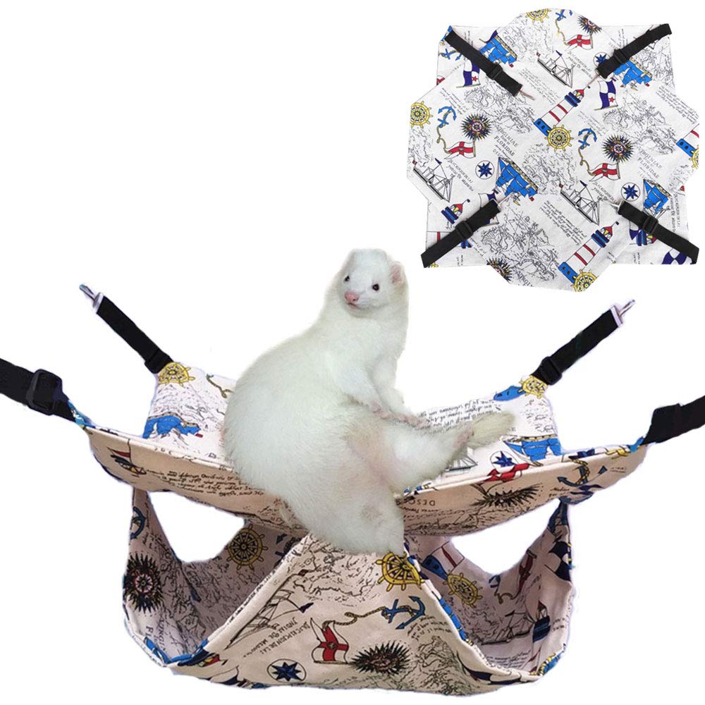 Oncpcare Thin Pet Cage Hammock, Summer Sugar Glider Bedding Bunkbed Chinchilla Bed Rat Home Ferret Hammock Guinea Pig Cage Accessories for Small Animals, Golden Bear Degu Squirrel Playing Resting