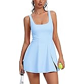 Cecinlyn Womens Tennis Dress Built in Shorts Athletic Dress with Pockets for Golf Workout Active