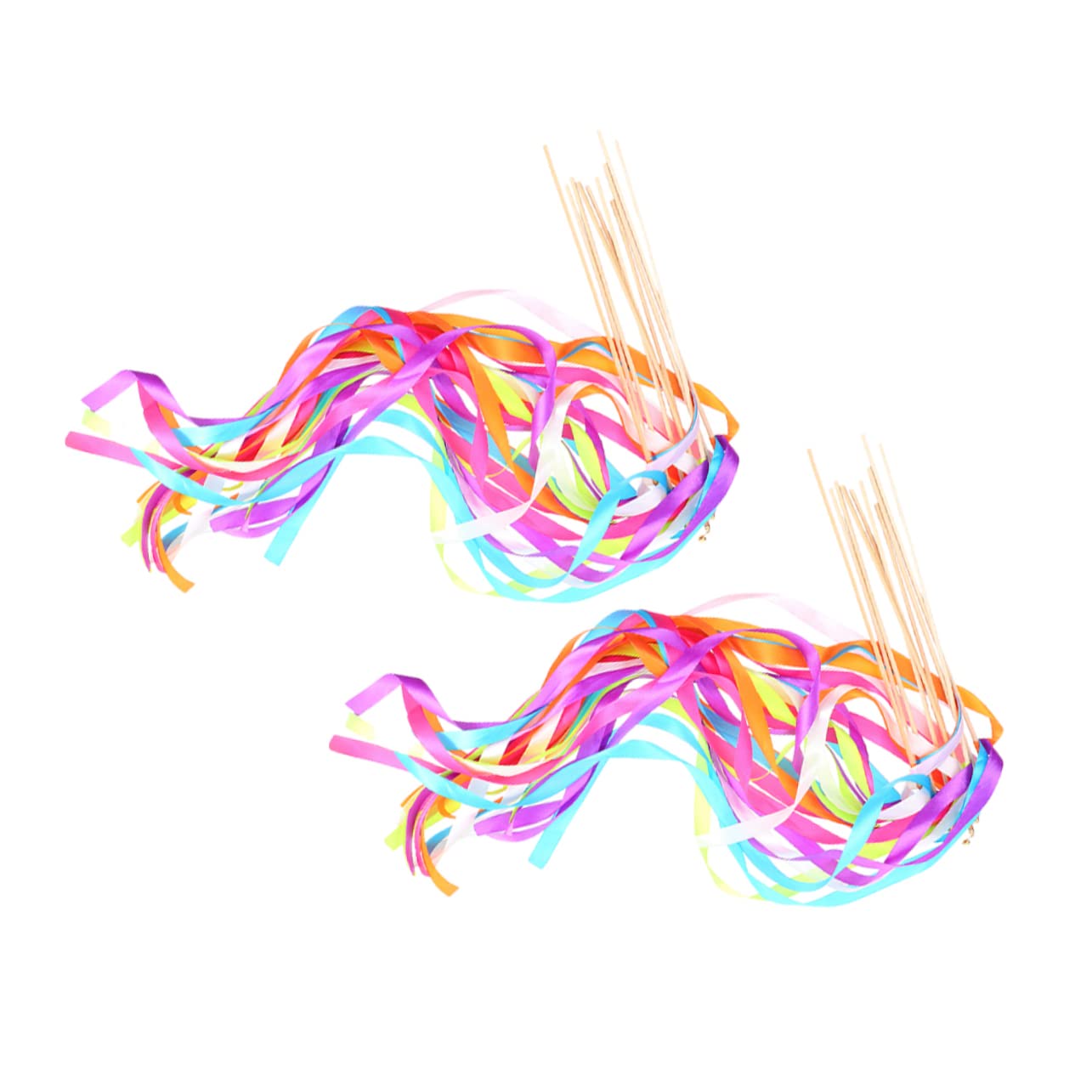 PLAFOPE 20Pcs Decorative Wedding Ribbon Fairy Wands with Streamers for Wedding Layout Decorations Bridal Showers and Party Favors