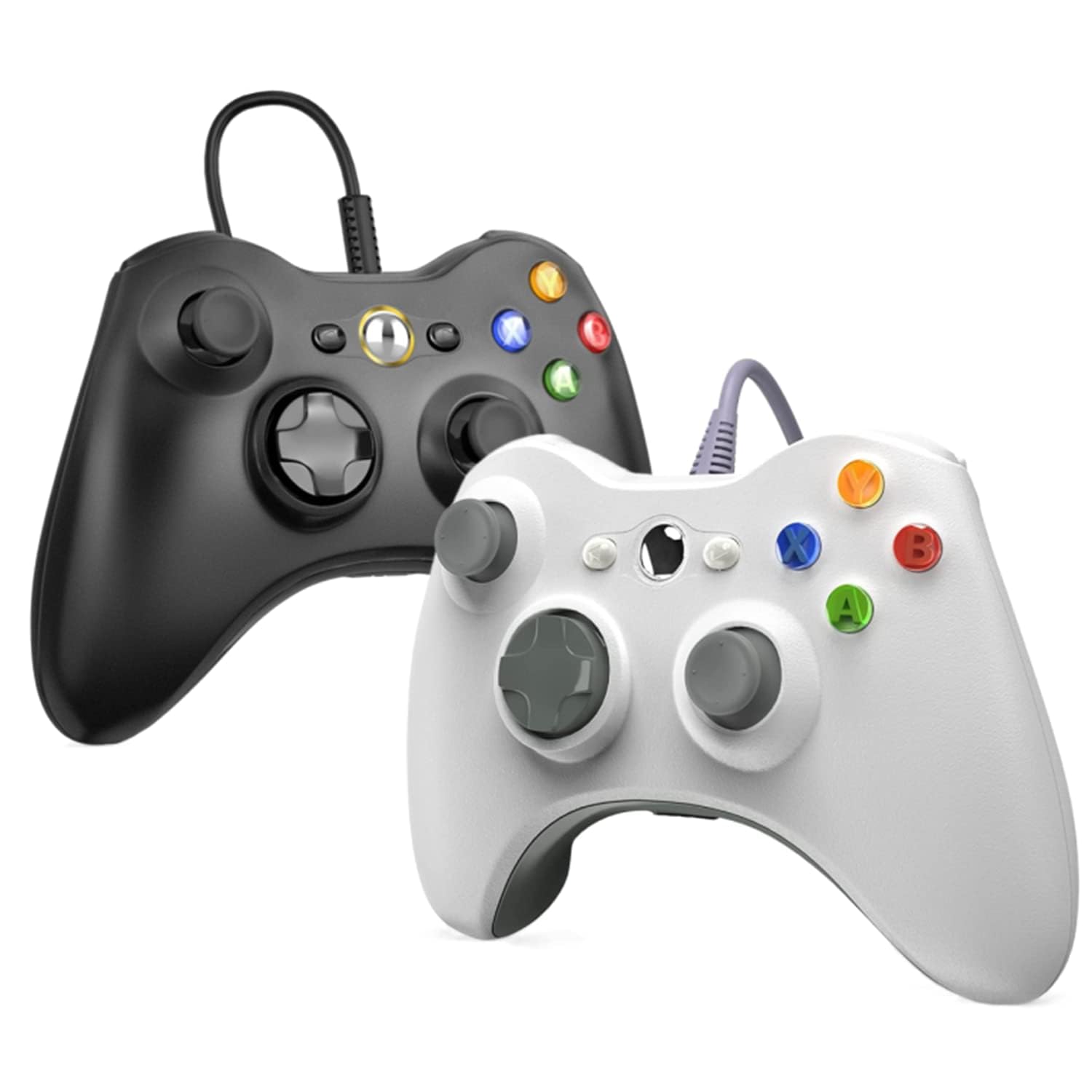 Photo 1 of ??????? 2PACK Wired Controller for Xbox 360 & 360Slim, PC Windows 10/8/7, Gamepad Joystick (Black+White)