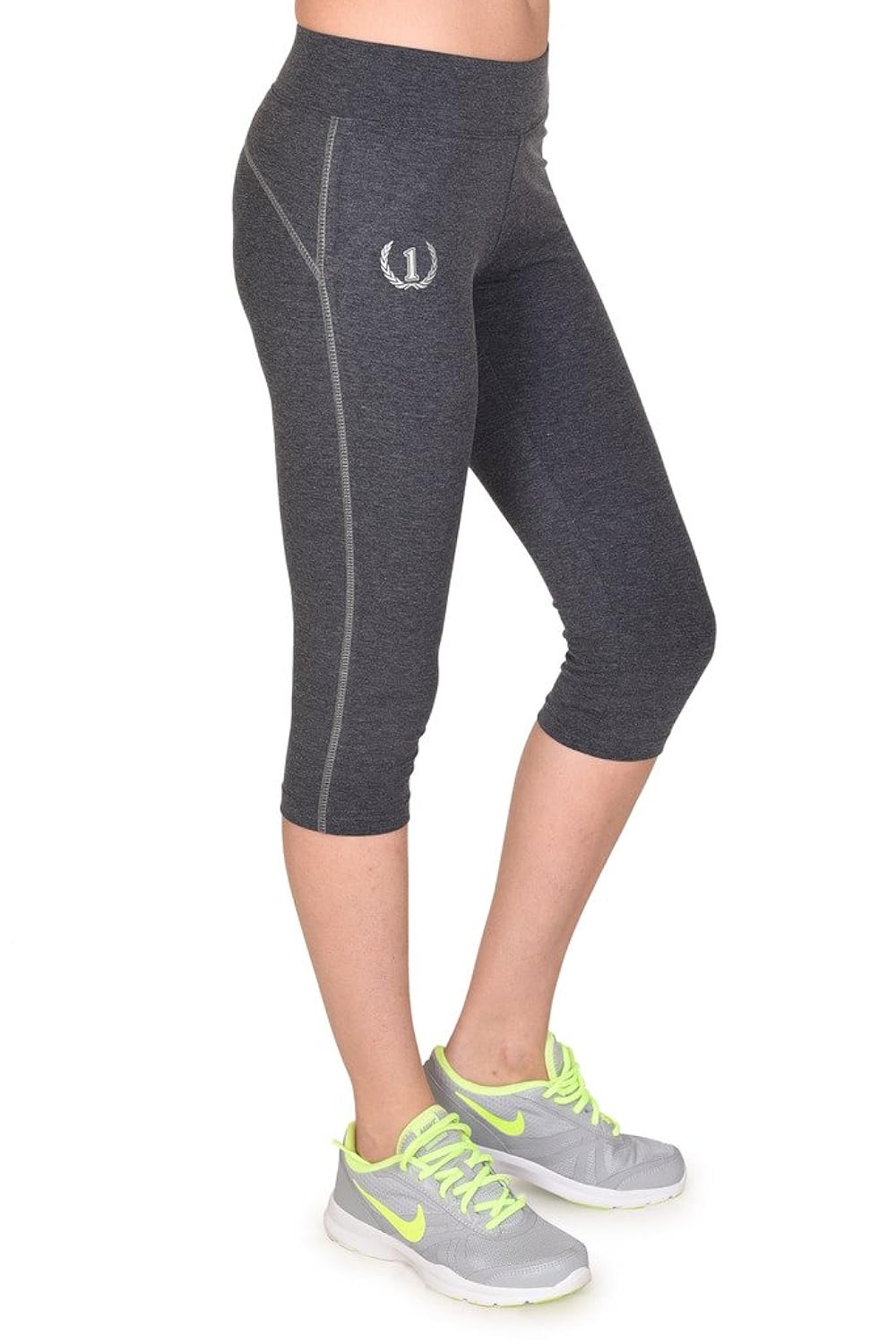 onesport women's cotton spandex jersey anthra capris(onsp35at-p)