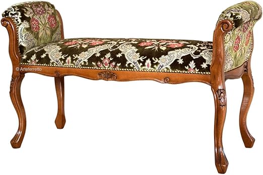 Artigiani Veneti Riuniti Polsterbank Mit Armlehne Klassisch Aus Buchenholz Sitzbank Gepolstert Fur Schlafzimmer Flur Oder Wohnzimmer Mobel Im Stil Aus Italien Montiert Amazon De Kuche Haushalt