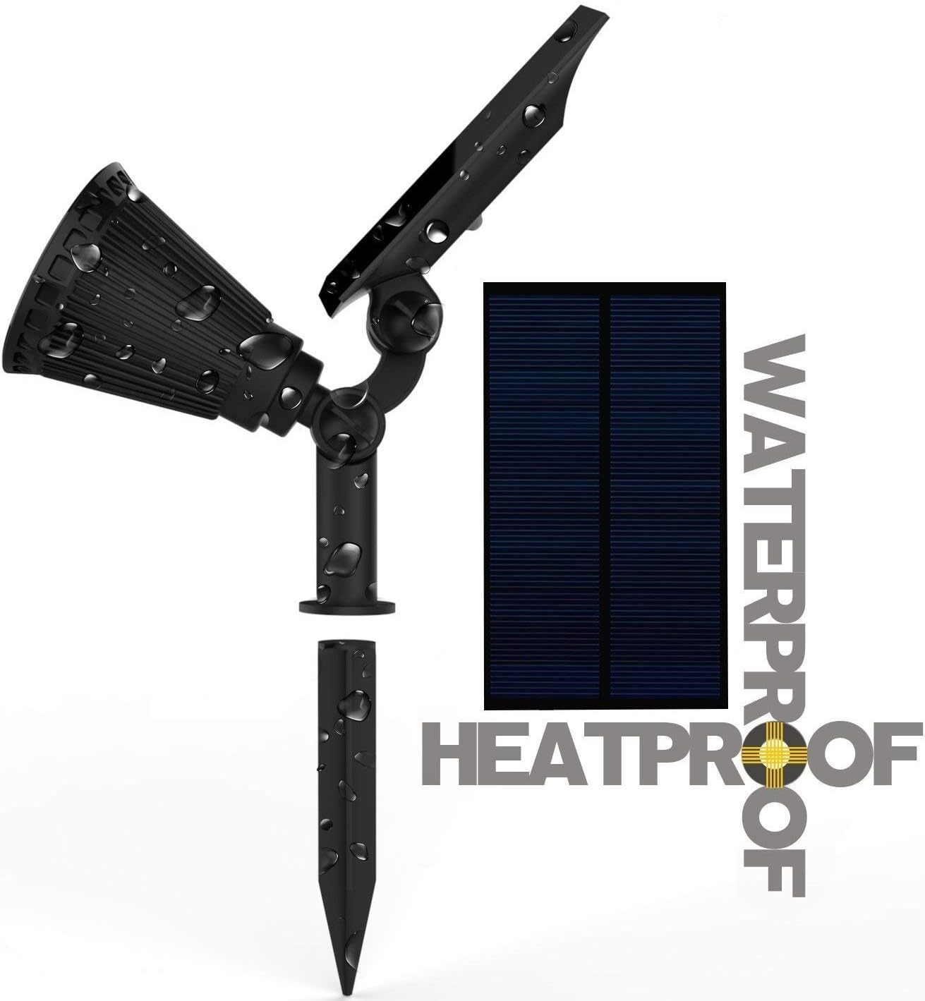 Perfectwo Solar Spotlights, 2-in-1 Colored Adjustable 4 LED Wall/Landscape Solar Lights with Automatic On/Off Sensor, 2 Pack : Garden & Outdoor