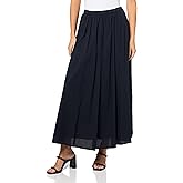 VELVET BY GRAHAM & SPENCER Women's Filla Rib & Poplin Mix Media Skirt, Navy