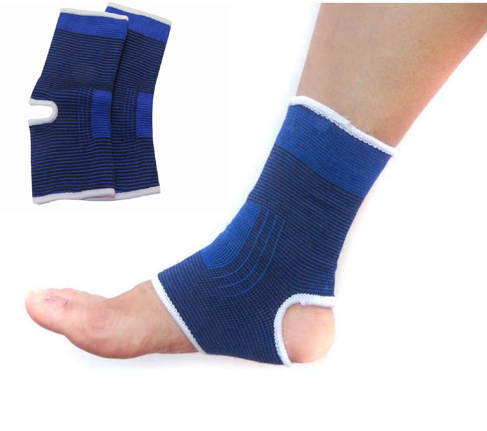 MiaLover 1Pair Ankle Brace Support, Plantar Fasciitis Socks, Copper Infused Arch Support Sleeve Night Splint for Pain Relief for Running, Ball and More, Suitable for Men and Women(Blue)