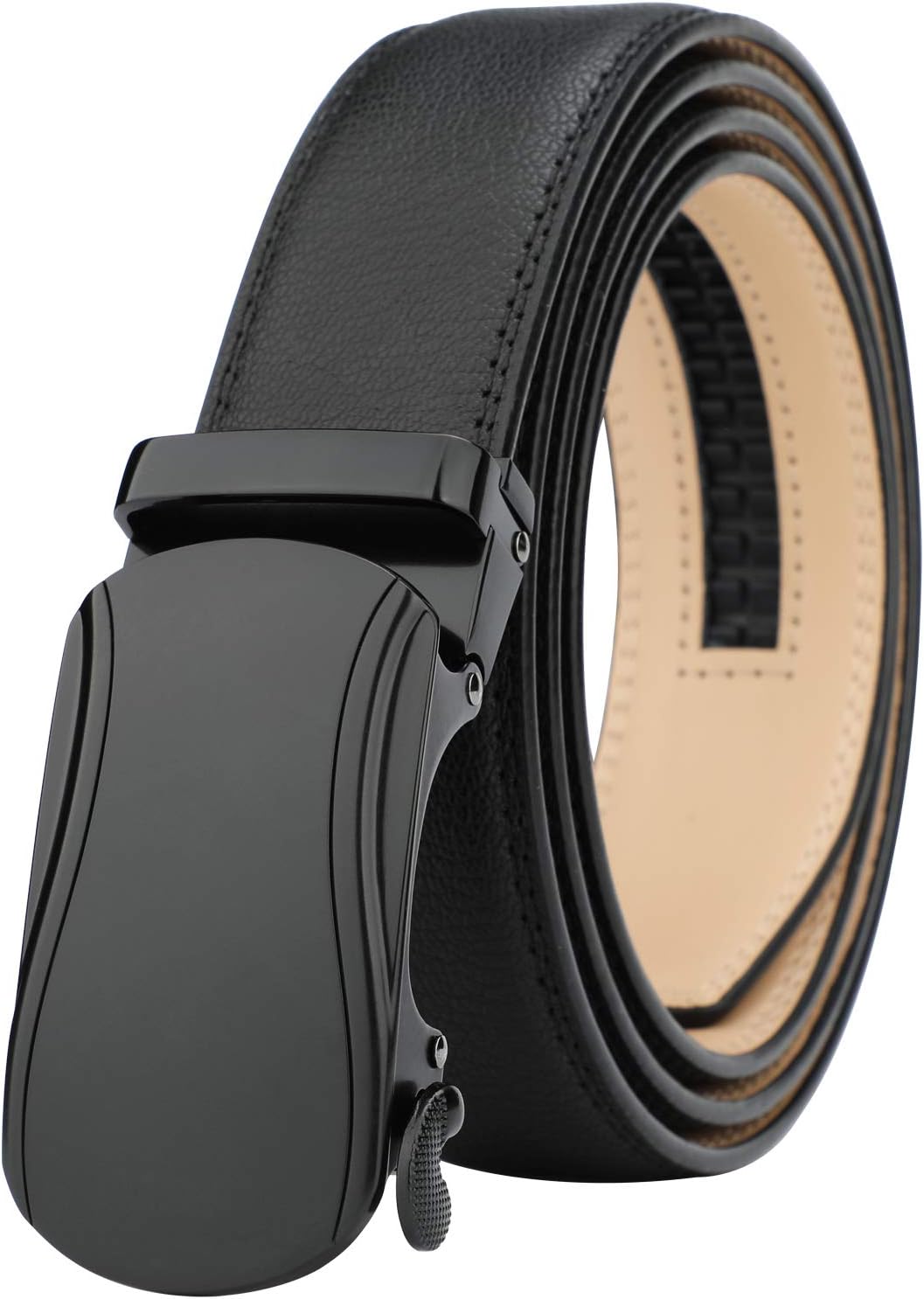 GDTK Leather Adjustable Ratchet Dress Belt for Men, with Slide Click Buckle
