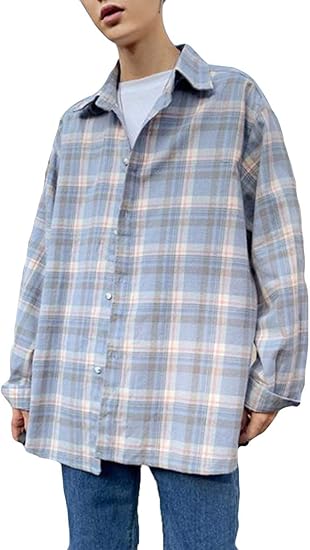 Amazon Debangniメンズ チェックシャツ ワイシャツ 長袖シャツ 夏シャツ メンズ カジュアルシャツ メンズ お洒落 ゆったり シャツ ストライプ ビーチシャツ シャツ 通販