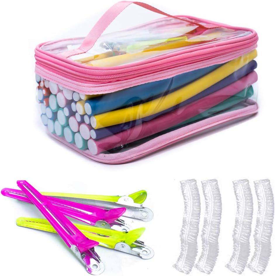 9" Long Foam Hair Rollers Flexible Curling Hair Rods Twist Foam Rollers No Heat Hair Curls to Sleep in 42-Pack