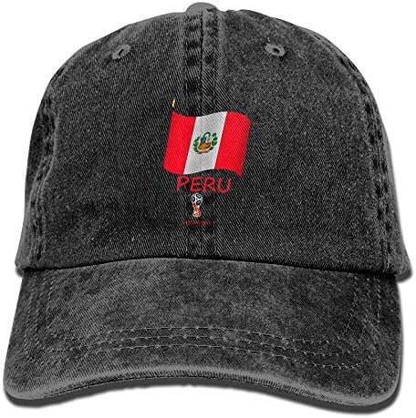 Unisex Peru Soccer 2018 World Football Team Cup Baseball Mesh Cap Black