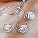 EleQueen 925 Sterling Silver 0.7 Carat Solitaire Round CZ Bridal Necklace Earrings Jewelry Set