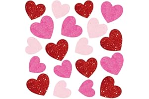 BANANABROTHER Valentines Day Window Clings Decor, Red Pink Glitter Heart Stickers for Galentines Day Decorations, Decals for Home, Office, Classroom, Glass Doors & Windows, 9 Sheets