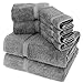 Towel Bazaar Premium Cotton Super Soft and Absorbent Turkish Towels (8-Piece Towel Set, Gray)