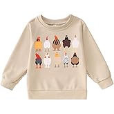 AG AGUU Toddler Boys Girls Thanksgiving Sweatshirt Cute Turkey Graphic Shirt Funny Chicken Print Pullover Tops Holiday Outfit