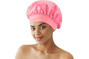 Zixsavk Silk Bonnet for Sleeping Women - Waterproof Shower & Sleep Hair Protector, Adjustable Silk Night Cap for Curly/Natural Hair