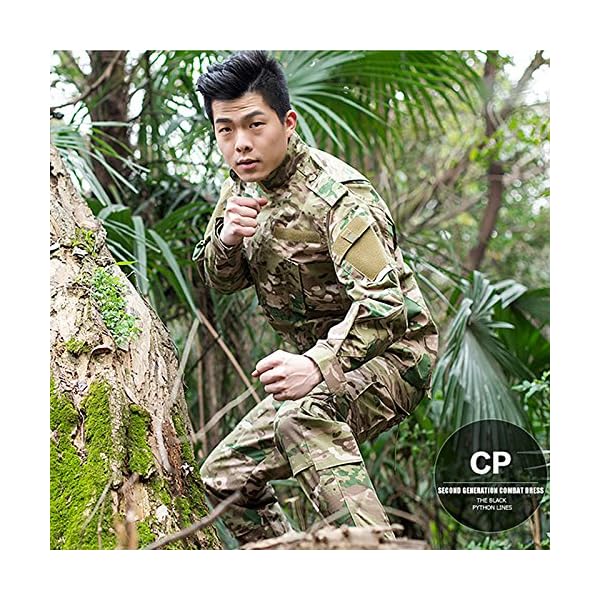 H World Shopping Taktische BDU-Kampfuniform, Jacke und Hose, Anzug für Armee, Militär, Airsoft, Paintball, Jagd, Schießen, Kriegsspiel, Wüste, Digital (AOR1 – Bild 6