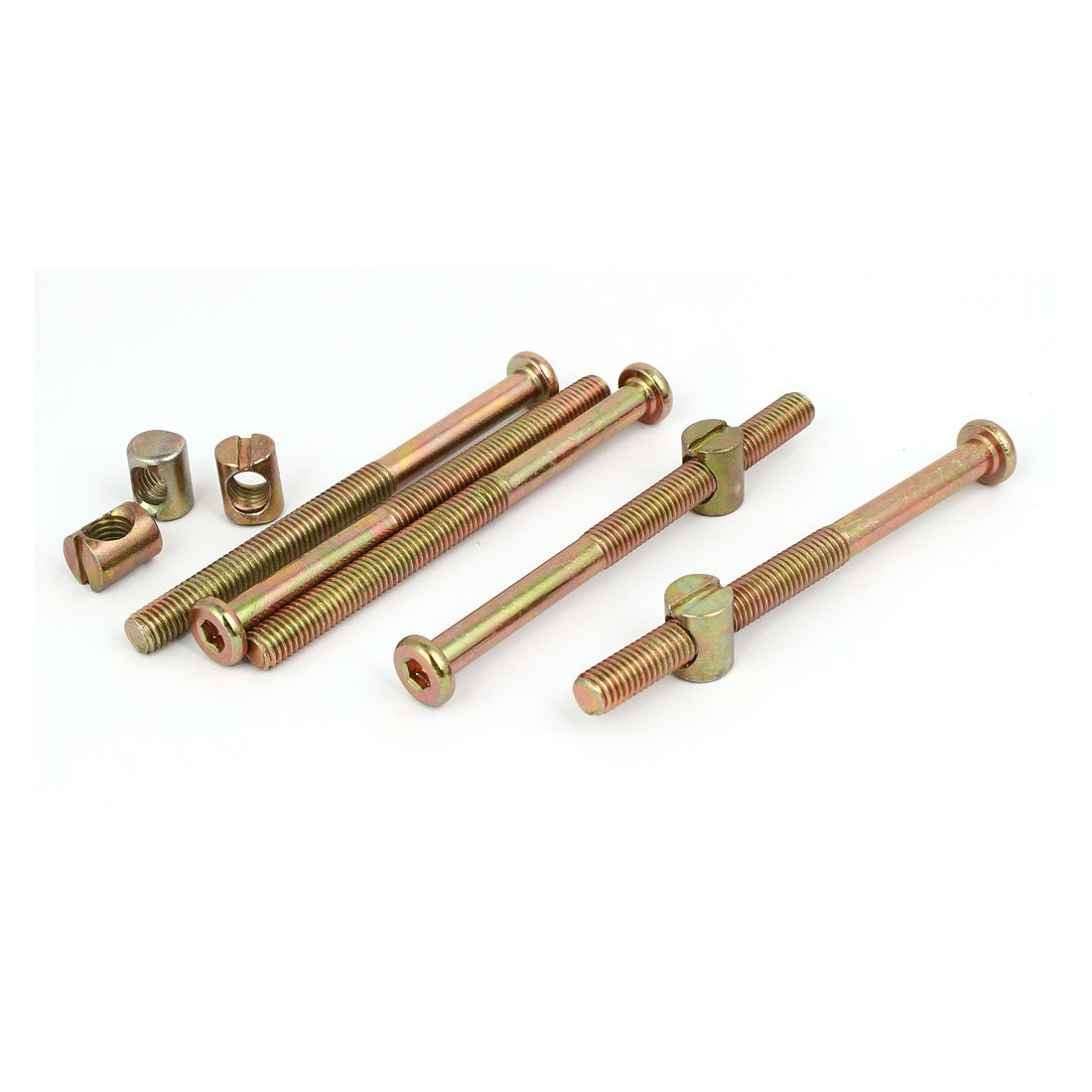 Sourcingmap M8x100mm Hex Key Drive Socket Furniture Bolt W Barrel Nut 5 Set