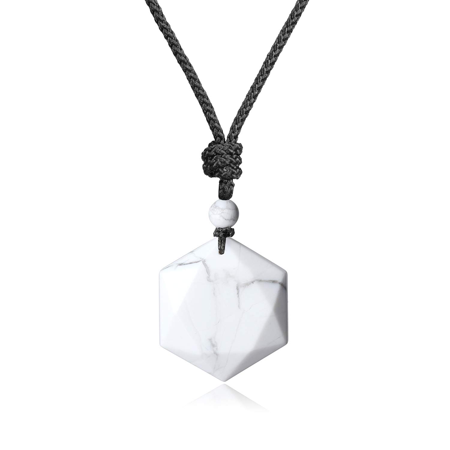 COAI Star of Star Howlite Religious Prayer Stone Pendant Necklace for Men Women